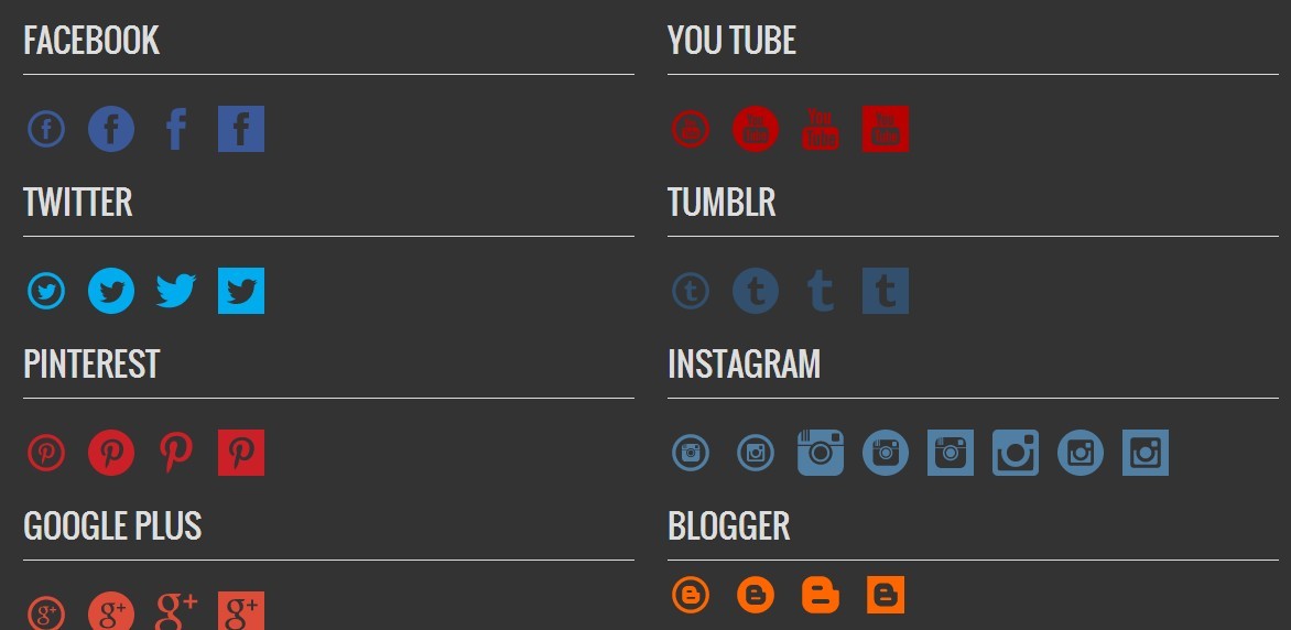 SOCIAL MEDIA ICONS IN SVG